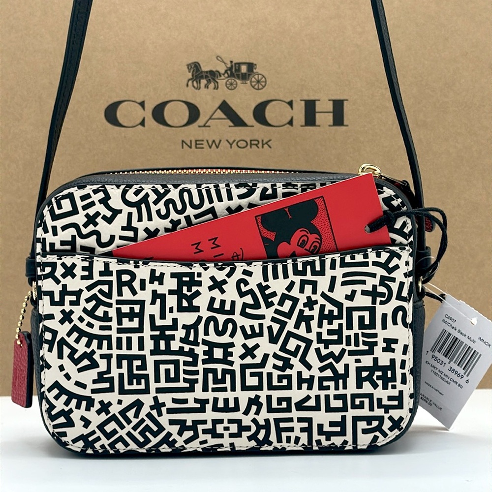 COACH Disney Mickey Mouse x Keith Haring Mini Leather Camera Bag - Picture 5 of 16